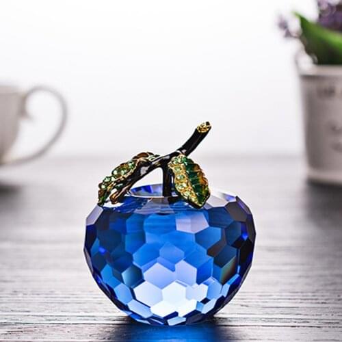 2019 Fashion Transparent Paperweight Glass Apple Decor 60mm Crystal Craft Decoration Christmas Gift Wedding Decor Wholesale