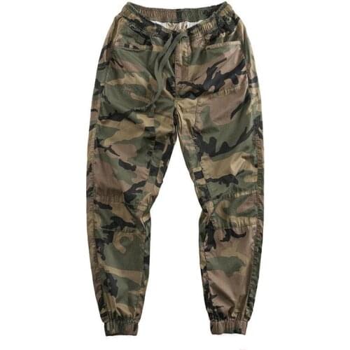 2021 new spring and summer overalls womens elastic band plus size beam foot camouflage pants field riding sports trousers