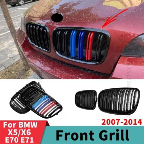 Front Grille Racing Grill Accessories Perfect Match Kidney Hood Grill Replacement Trim For BMW X5 X6 E70 E71 2007 2008 2007-2014