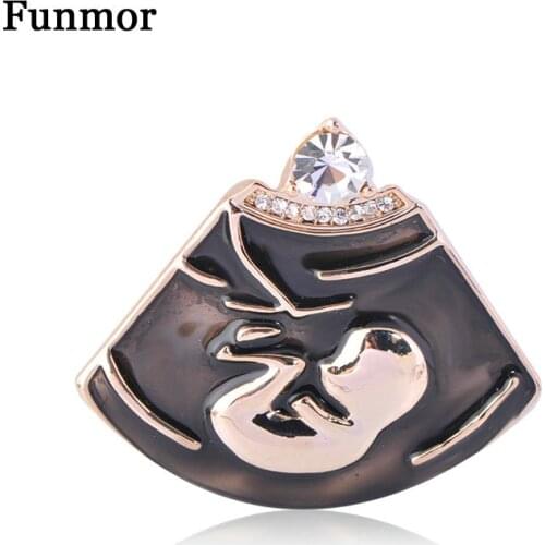 Funmor Embryo Baby Enamel Pins Crystal Brooches Mother Women Pregnant Coat Dress Bag Banquet Gathering Jewelry Accessories Gifts