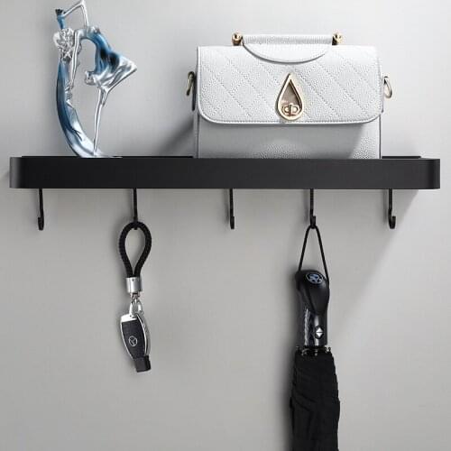 Black Space Aluminum Bathroom Towel Rack Single Tier Shampoo Shelf Balcony Rack Kitchen Storage Shelf