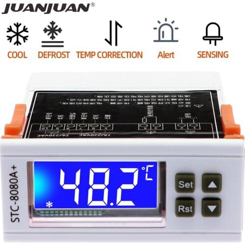 STC-8080A+ Digital Temperature Controller 12V 24V 220V Automatic Timing Defrost Intelligent Thermostat Alarm Function 40%off