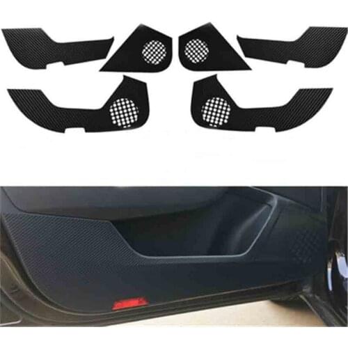 1lot Carbon fiber grain Car stichers door protection kick decoration cover for 2016 2017 2018 Skoda superb 3V3 car accessories