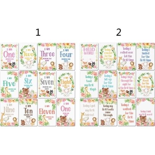 Baby Moment Cards & Keepsake Box Unisex Landmark Memory Milestone Photo Cards & Pregnancy & Key Age Markers Baby Shower Gift