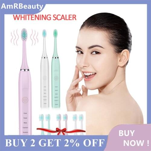 Electric Toothbrush USB Rechargeable 5 Modes Ultrasonic Couple adult Toothbrush Waterproof Dental Brush Teeth Whitening