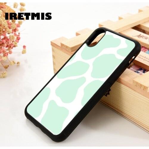 Iretmis 5 5S SE 6 6S TPU Silicone Rubber Phone Case Cover for iPhone 7 8 Plus X Xs 11 12 MINI Pro Max XR Moo moo green