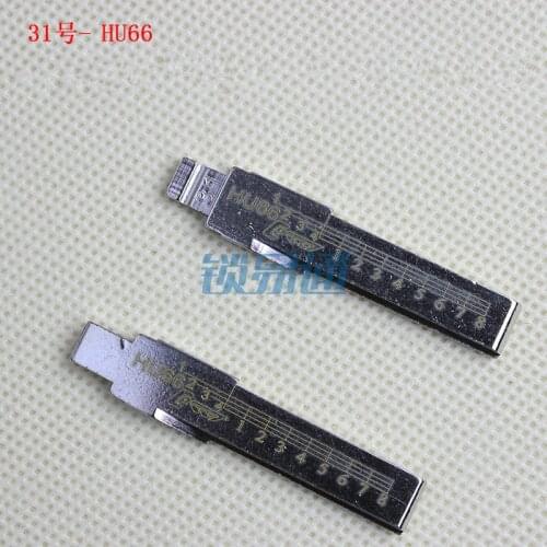 Scale Shear Teeth Blank Key HU66 For Volkswagen,AUDI,Skoda NO.31 Engraving Line Key Blank For Cayenne,Bugatti[10pcs]