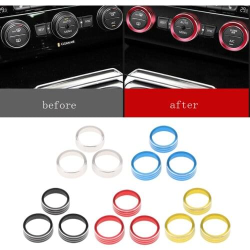 Car Air Conditioning Control Ring Knob Covers For Volkswagen Tiguan