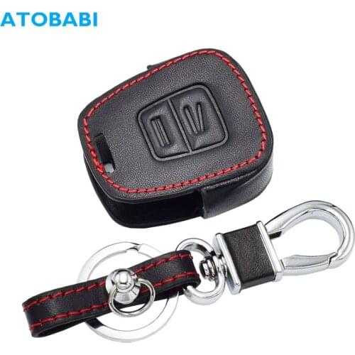 Leather Car Key Case For Opel Vauxhall Astra Zafira Omega Insignia Vectra 2 Button Remote Fob Shell Cover Keychain Protector Bag