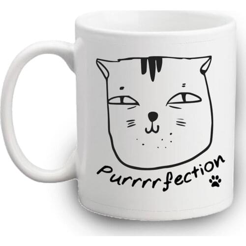 Purrrfection Mug Funny Mugs Coffee Cup Tea Cool Gifts