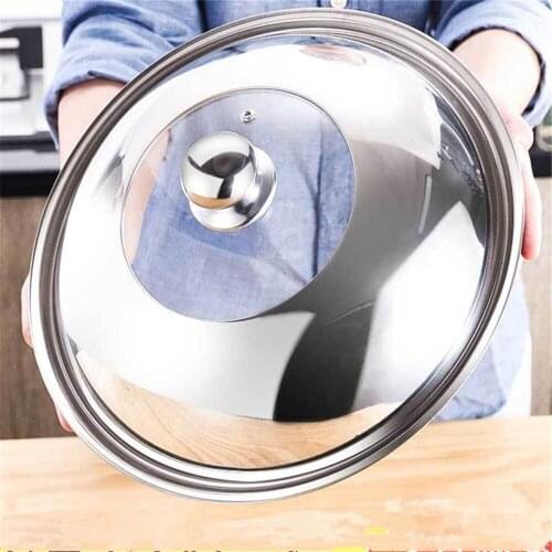 32-36cm Wok Pan Lids Stainless Steel Pot Lid General Pan Lid Frying Pans Lid Kitchen Lid Glass Lid Tempered Frying Pan Covers