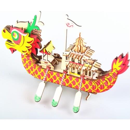DIY Model toys 3D Wooden Puzzle Royal dragon boat Wooden Kits Puzzle Game Assembling Toys Gift for Kids Adult P60
