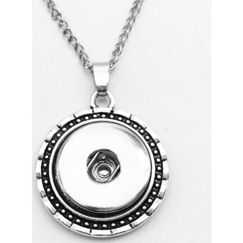 Newest round snap button jewelry necklace EA1787 (fit 18mm 20mm snaps)