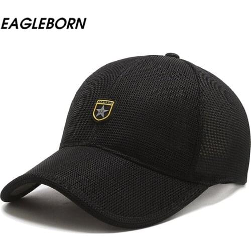 2021 New Men Summer Mesh Baseball Cap Dad Hat Middle-aged Man Black Hat Outdoor Leisure Sports Baseball Cap Sun Hat Mens Elderly
