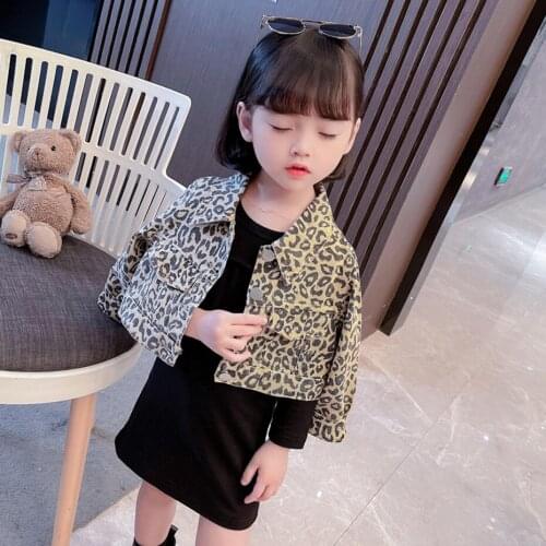 Clothes For Girls Leopard Jacket + Dress Costume For Girls Casual Style Kids Clothes Girls Spring Autumn Childrens Tracksuit