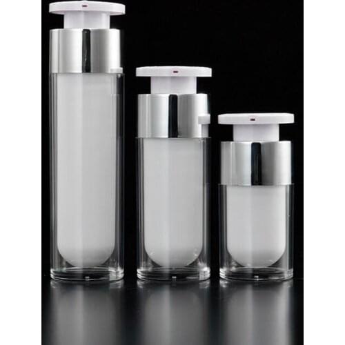 Wholesale 30ml lock head acrylic airless vacuum pump lotion bottle for serum lotion emulsion LX1085