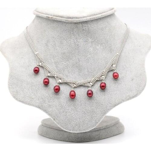 Fashion Rice Pearl Pendant Chunky Bib Statement Necklace Perfect Women Gift Party Necklace 33 Colors PN003