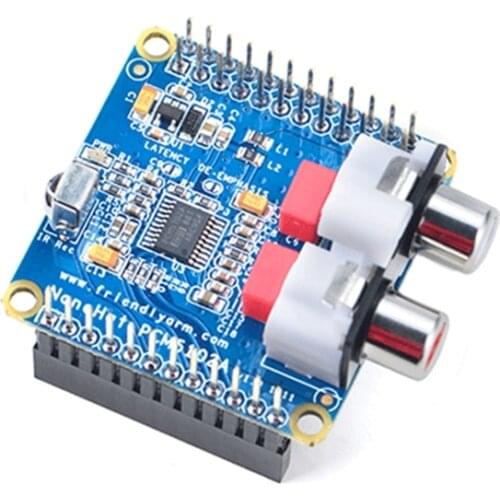 Supports NanoPi NEO/Air NEO2 NanoHat PCM5102A Digital Audio Decoding Module with sampling rate 384kHz and resolution of 32-Bit