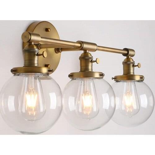 Nordic Modern Bedroom Wall Lamps Stair Living Room Wall Light Glass Three Ball Heads Vintage Indoor Lighting Fixtures ZM1120