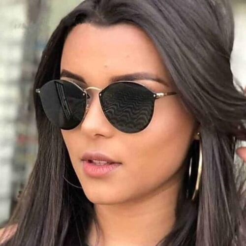 Feishini 2020 Luxury Vintage Sunglasses for Men Round Gradient Sunglasses Women Polarized Retro Male Famle Eyewear retro oculos
