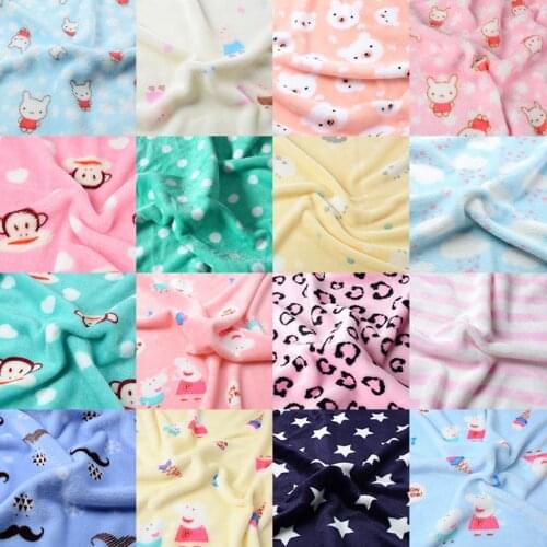 50*165cm Super Soft Flannel fabric Double-sided Velvet Plush fabric for Clothing Blankets Pajamas Sheets Toy Dolls DIY Handmade