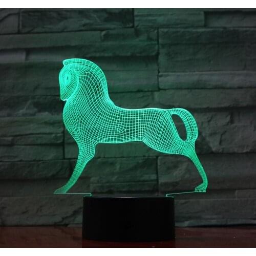 3D LED Lamp Pony Horse Animal 7 Colors Change USB Acrylic Small Night Light christmas Atmosphere Lights For Kids Toys 1100
