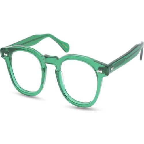 Rivets Acetate Glasses Frame Retro Women Full Rim Optical Eyewear HIgh Quality Clear Lens Goggle Vintage Myopia Eyeglasses Men