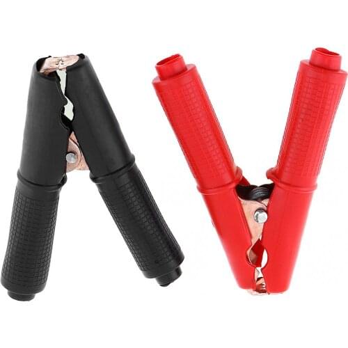 Car Battery Alligator Clip 2 Pcs 100A 90mm Copperized Iron Car Vehicle Battery Test Alligator Clips with Soft Silica Gel