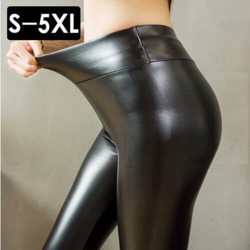 Autumn Winter PU Leather Pants Womens Push Up Pants Women Thermal Pants Womens Fitness Legging Womens Plus Sizes Pants