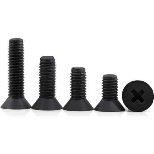 100pcs 50pcs Plastic Flat Screw M2.5 M3 M4 M5 M6 Black Nylon Phillips Head Screws Flat socket Plastic Screw Bolts