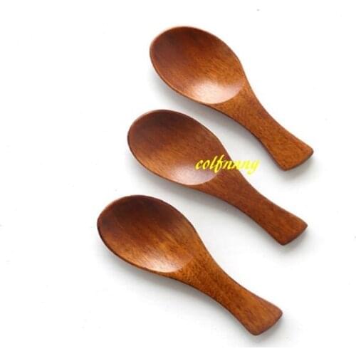 200pcs/lot FastShipping 8*2.8cm Wooden Tea Spoons Creative Wood Ice cream scoop Coffee Milk Powder Spoon