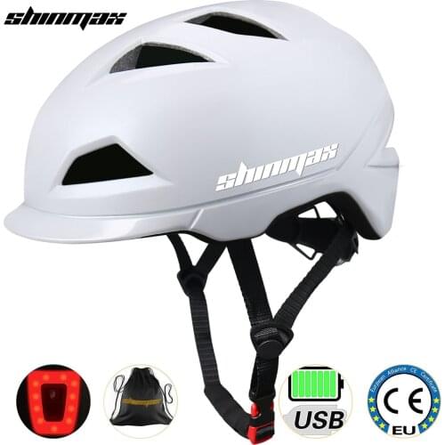 2021 New Adult Bicycle Helmet With Taillights With Visor City Commuter Riding Helmet, Certified Cpsc Ce For Men And Women Casco