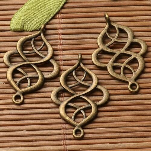30pcs antiqued bronze color crafted floral link connector design EF3319