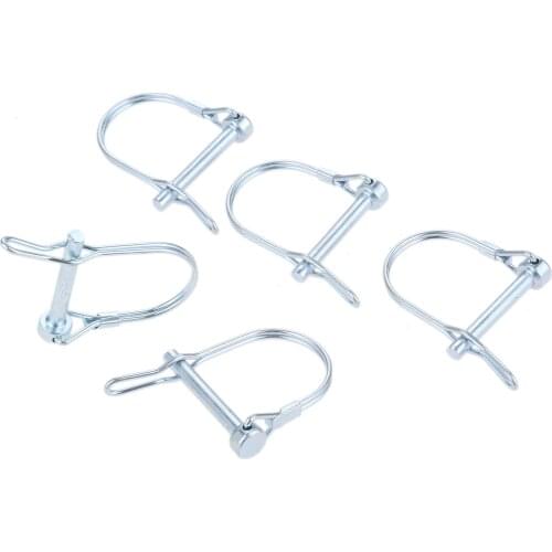 5pcs M6*45mm Quick Lock Release Trailer Truck Coupler Safety Pin Bicycle Stroller Cargo Boat Hitch Hook Clip D shape Buckle Pin
