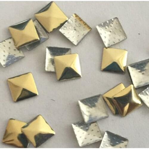 500PCS Hotfix Studs 10*10mm Gold Pyramid Iron-on Rhinestuds Hot fix Nailhead Panel Pressing Heat Transfer Garments DIY Spikes