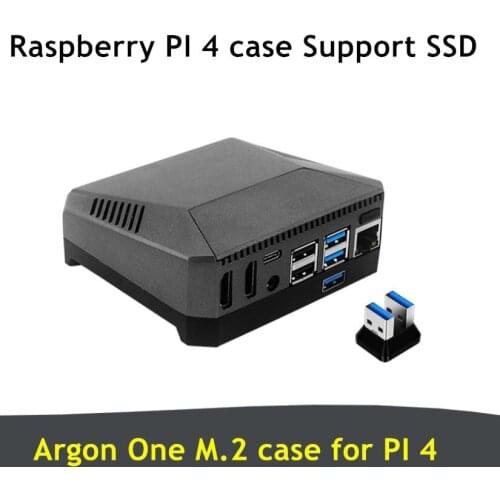 Argon One M.2 Aluminum Alloy Raspberry Pi 4 Model B Case With M.2 SSD Expansion Slot GPIO Cover Cooling Fan Raspberry Pi 4 Shell