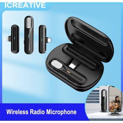 ICREATIVE New lapel type live wireless Radio microphone Recording live broadcast gaming Phone Microfonoe For IOS USB-C Tyepe-C