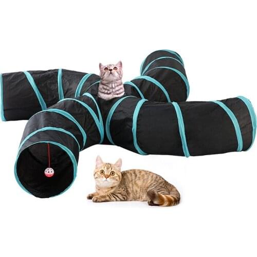 Cat Toy Tunnel 3/4/5 channel with Balls Foldable Big Toys for Puppy Cat Play Pet Toys Dropshipping