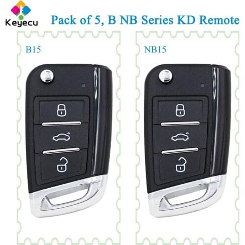 KEYECU 5PCS KEYDIY B NB Series B15 NB15 KD Universal Remote Key - 3B - for KD900 URG200 KD900+ Mini KD KD-X2 - for VW MQB Style
