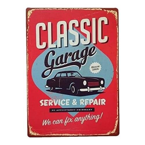 Classic Garage Service Repair Metal Tin Signs Retro Garage Sign Auto Shop Wall Plaques
