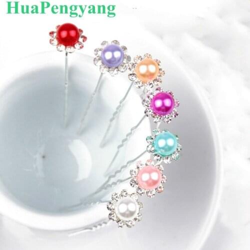 Korean Trumpet Type U Hair Headdress Hairpin Fork Inlaid Pearl Flower Bride Hair Flower Wedding Grace Hair