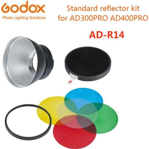Godox AD-R14 Standard Reflector kit with Honeycomb and 5 Color Filters Holder for AD300Pro AD400Pro Outdoor Flash