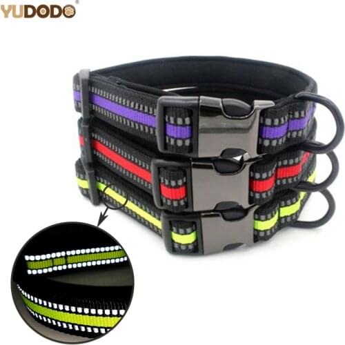 Nylon Dog Collar Reflective Night safety Pet Collar For Small Medium Large Dogs Outdoor Leads Products