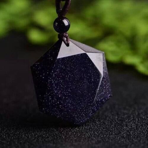 Blue sand stone star necklace pendant pendant crystal handmade starry sky energy stone couples divination crystal
