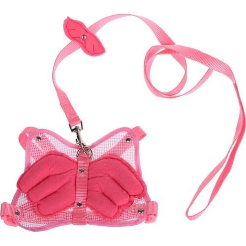 Angel Wings Puppy Dog Leashes Adjustable Walking Harness Sizes M - Pink