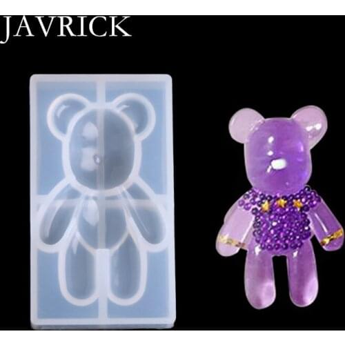 Transparent Silicone Pendant Mould Resin Bear Shape DIY Jewelry Making Tool Fondant Cake NEW