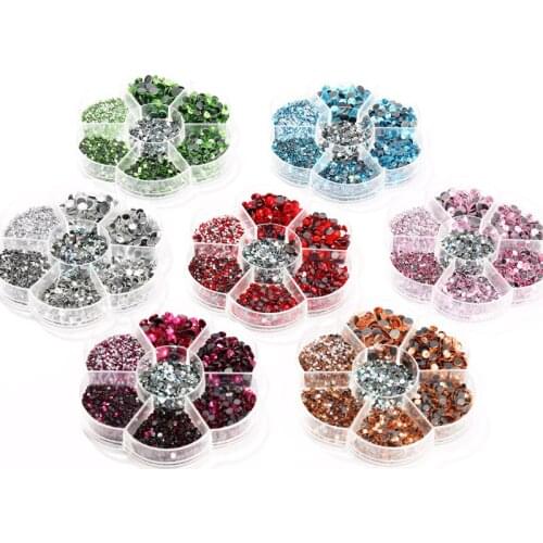 Mixed Sizes 29 Colors Hotfix Rhinestones /5000Pcs Strass Crystal Glass Hotfix Iron on Rhinestones for Sewing & Fabric Decoretion