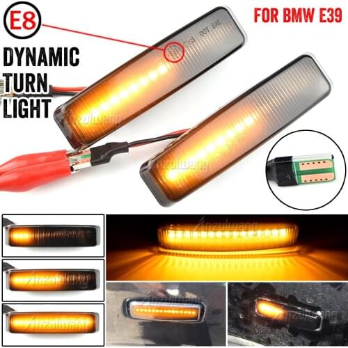 LED Dynamic Turn Signal Light Side Marker Lamp Repeater Signal Lights For BMW 5 Series E39 1995-2003 M5