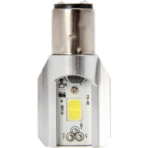 LED Motorcycle Headlamp 12W H/L COB BA20D Bulb Motorbike Headlight DC 12V New