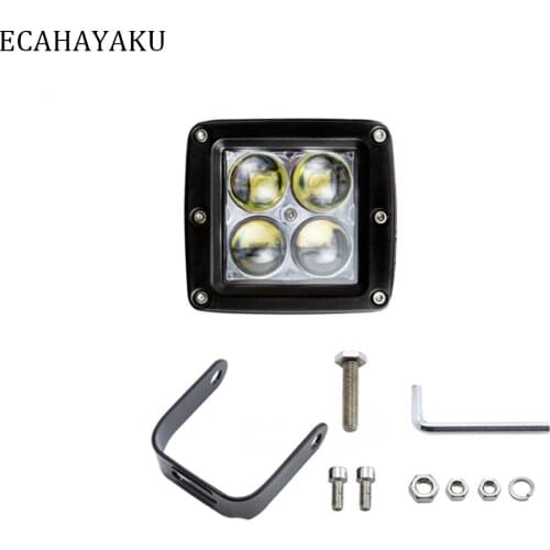 2Pcs ECAHAYAKU ALuminum 3" LED Pod Light Cube Dually Light 4D Lens Spot Light 12W LED WORK LIGHT for 4x4 Offroad Pickup Trucks